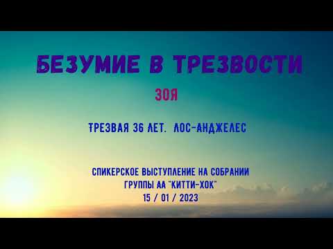 Видео: Безумие в трезвости. Зоя. Спикерское выступление на собрании группы А А "Китти Хок"