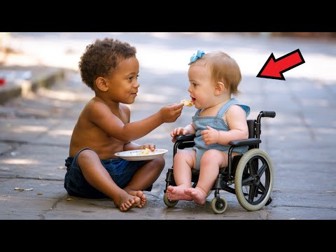 Видео: Миллионер видит, как нищий мальчик кормит его дочь инвалида. Вот, что произошло дальше...