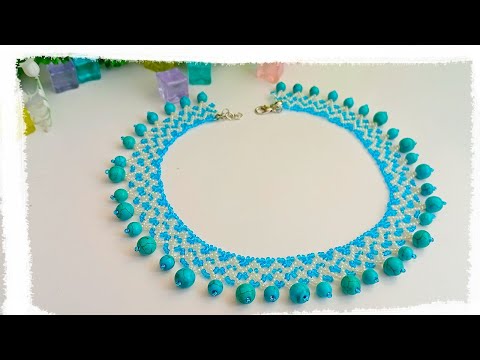 Видео: DIY 🌸 Простое колье из бисера — мастер-класс для начинающих