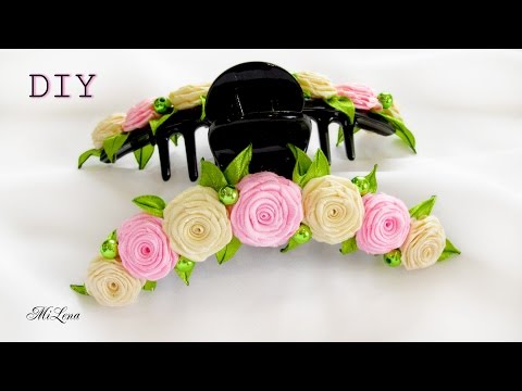 Видео: КРАБ С РОЗАМИ, МК / DIY ROSES HAIR CLAW