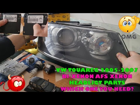 Видео: Детали биксеноновых фар AFS для VW Touareg | Блок розжига ксенона, модуль AFS, лампы, крышки, эле...
