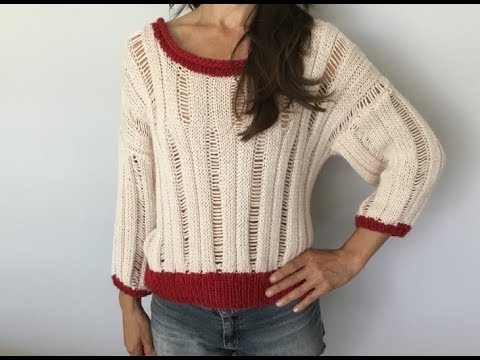 Видео: Свитерок пудрового цвета. Knit sweater.