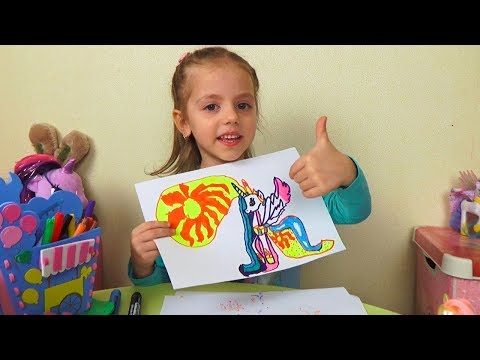 Видео: Маркер Челлендж КАК Я РИСУЮ Пони My Little Pony Видео для детей Marker Challenge