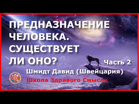 Видео: Предназначение человека. Существует ли оно Часть 2. Давид Шмидт (Швейцария)