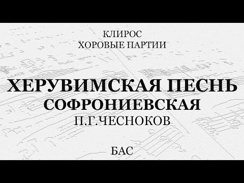 Видео: П.Г.Чесноков. Херувимская песнь Софрониевская. Бас