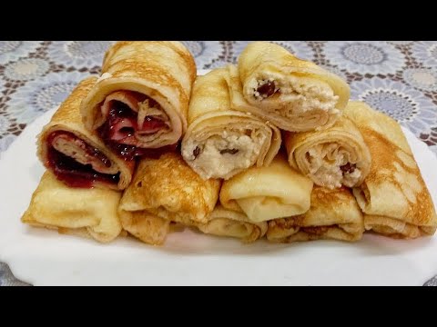 Видео: Дуже хороший рецепт млинців з двома начинками.Млинці получаються просто супер.