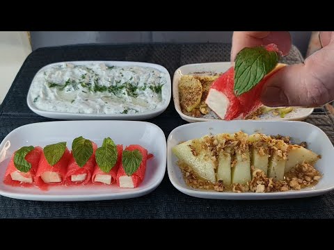 Видео: 4 Освежающих Турецких Мезе за 10 Минут | Холодные Летние Закуски