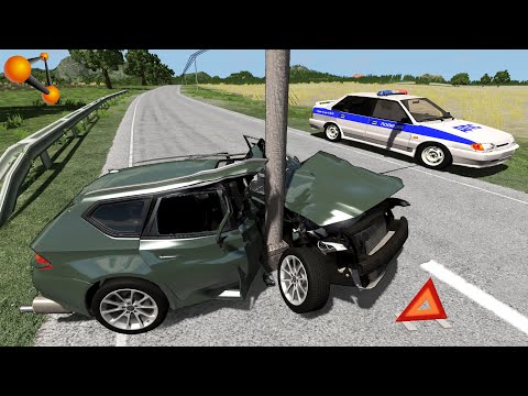 Видео: СТОЛБ СМЕРТИ! УСТАНОВИЛИ ПРЯМО НА ПРОЕЗЖЕЙ ЧАСТИ | BeamNG.drive