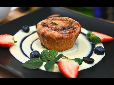 Видео: Легендарный Синнабон, ресторанная вкусная выпечка. Булочка с корицей и орехами. От Шеф-повара