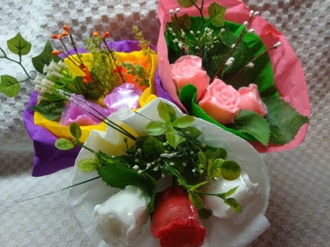 Видео: Букет из мыла. Часть-1.Оформление цветка. How to make a bouquet of soap? Decoration of a flower.