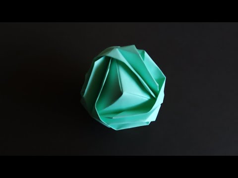 Видео: Оригами кусудама Японская капуста • Как сделать простую оригами кусудаму без клея • Origami Kusudama