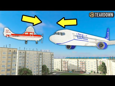 Видео: СТОЛКНОВЕНИЕ САМОЛЁТОВ над ГОРОДОМ!! Реалистичная АВИАКАТАСТРОФА! ► Teardown