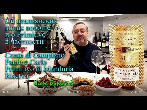 Видео: Бурлаков Сомелье: Об итальянских винах вообще и о Primitivo в частности