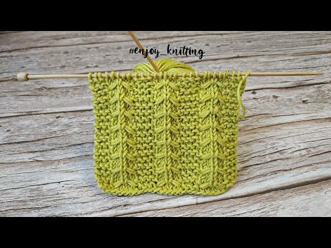 Видео: КРАСИВЫЙ Узор спицами с обвитием петель | Gulls and Garter knitting pattern