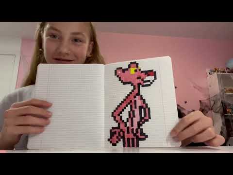 Видео: Drawing Pink Panther! Pixel art 🖼️🐆🥰cute😍✨💖🤗easy art👍🖌️рисую розовую пантеру🎀💕🐆пиксельный рисунок ✍️