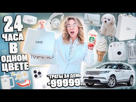 Видео: 24 ЧАСА В ОДНОМ ЦВЕТЕ🤍 *версия 2025г* - БЕЛЫЙ!