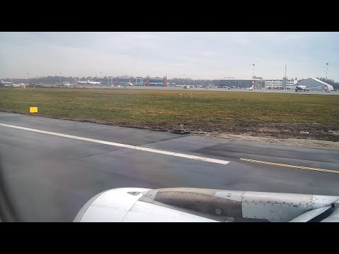 Видео: Уральские Авиалинии Airbus A319 взлёт из аэропорта Храброво, Калининград