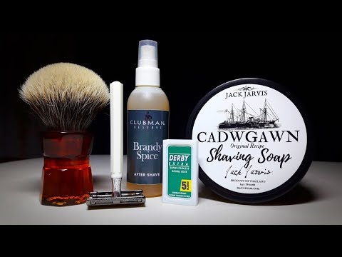 Видео: Бритье. Мыло Jack Jarvis, Clubman Brandy Spice, Yaqi Moka 26mm, Derby Extra, клон головы R1