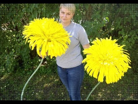 Видео: РОСТОВОЙ ЖЕЛТЫЙ ОДУВАНЧИК ИЗ ГОФРИРОВАННОЙ БУМАГИ*BIG YELLOW GUDDER DUMP FROM CORRUGATED PAPER