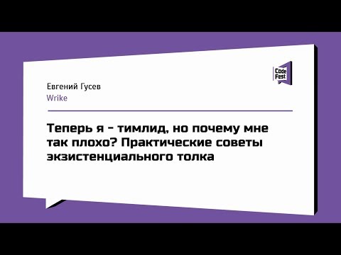 Видео: #TeamLead, Евгений Гусев, Теперь я - тимлид, но почему мне так плохо?