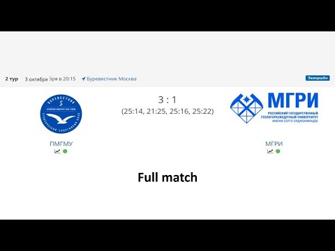 Видео: ПМГМУ : МГРИ full match (7.10.24)