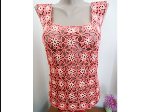 Видео: Топ из квадратов Top of square motifs Crochet