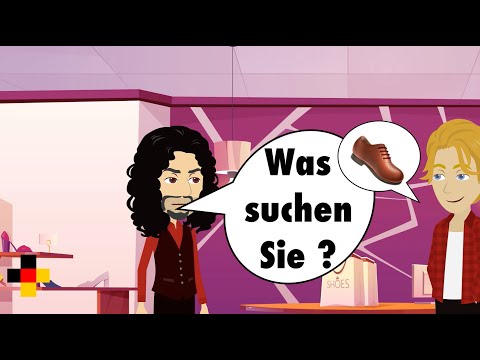 Видео: Изучай немецкий язык | Покупка обуви в обувном магазине | Диалог на немецком языке - A2, B1