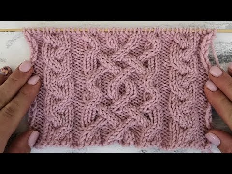 Видео: Вяжем спицами. Араны из кос. Узор для свитера.