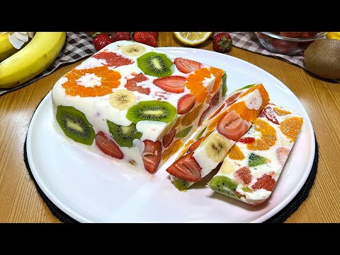 Видео: Только молоко и фрукты! Вкусный и полезный десерт без желатина и выпечки за 5 минут!