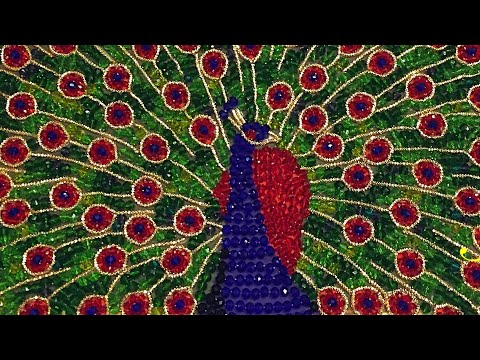 Видео: Изумрудный павлин готов. Хрустальные грани. Вышивка.