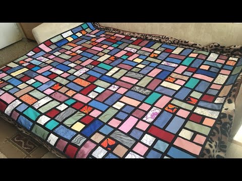 Видео: Витражи: лоскутное одеяло из портьерной ткани DIY Соединяем блоки