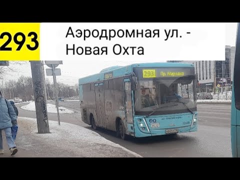 Видео: Автобус 293. Аэродромная ул. - Новая Охта
