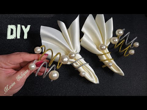 Видео: Кольца для салфеток +как правильно сложить салфетки napkin rings#Marine_DIY_Guloyan