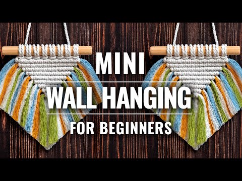 Видео: Цветное маленькое панно в технике макраме | DIY | Урок макраме для новичков