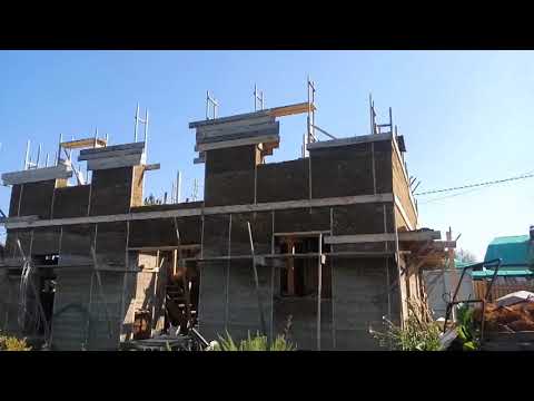 Видео: Дом из опилкобетона, отчёт о строительстве август 2017