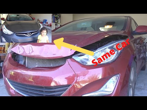 Видео: Ремонт передней части Hyundai Elantra || Разбитая