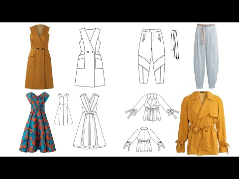 Видео: BURDA 2/2020 Технические Рисунки Full Line Drawing