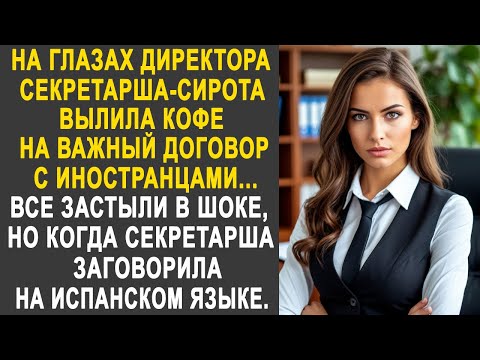 Видео: На глазах директора секретарша вылила кофе на важный договор. Но когда она заговорила на испанском.