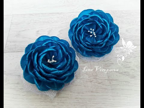 Видео: Красивые резинки Канзаши "Пионы"  (Дюшески)/ Beautiful gum Kansasi "Peonies"