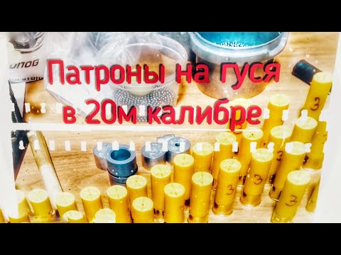 Видео: Снаряжение патронов 20 калибра//Патроны на гуся