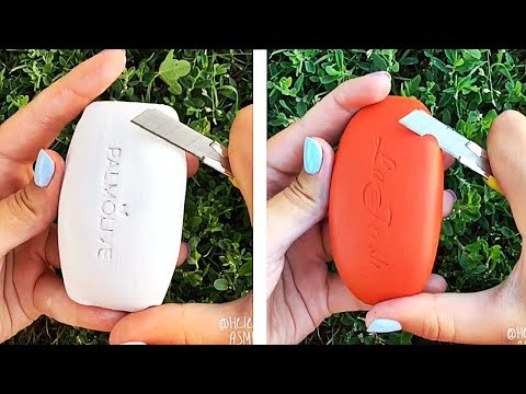 Видео: Асмр мыло резки | Удовлетворительное видео [ASMR] #89