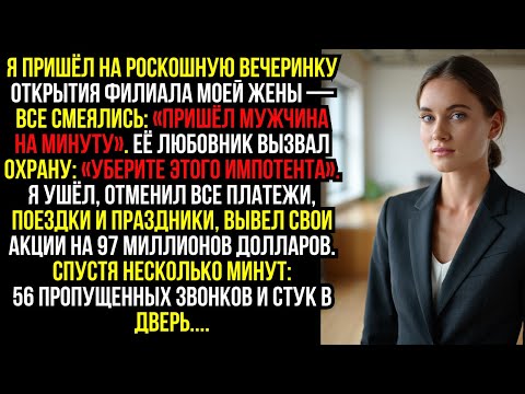 Видео: Я пришёл на роскошную вечеринку открытия филиала моей жены — все смеялись: «Пришёл мужчина на минуту