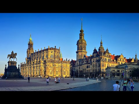 Видео: ДРЕЗДЕН, Германия - 4K мультикамерная пешеходная экскурсия