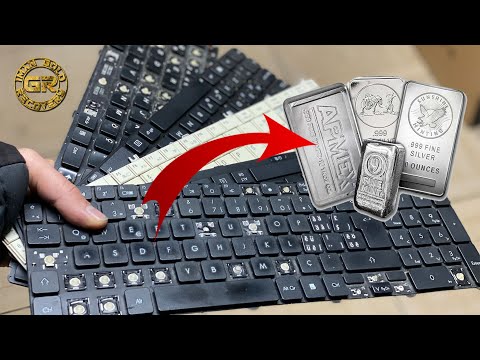 Видео: Восстановление серебра с клавиатур ноутбуков | Клавиатуры Mylar Silver Recovery | Извлечение серебра