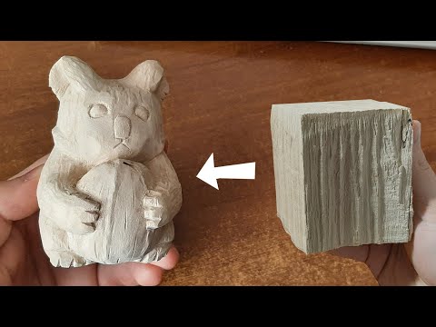 Видео: Коала резьба по дереву / Koala wood carving