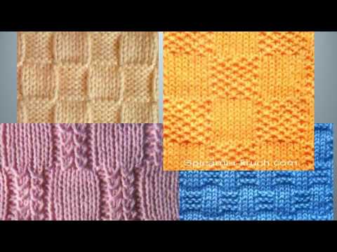 Видео: Узоры КВАДРАТЫ -  КЛЕТКИ - 1 спицами со схемами  Knitted Knitting Diy