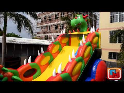 Видео: Надувной батут "Дракон 2" 11x6x9 м от "БатутМастер"