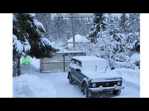 Видео: Нива по скользкой дороге на шинах КАМА И-511 с пониженным давлением