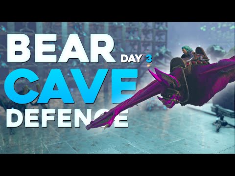 Видео: Защищаем нашу модифицированную пещеру Крауч-Медведя спустя 48 часов после вайпа! - ARK PvP