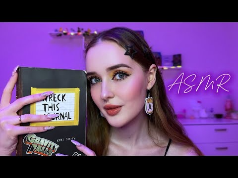 Видео: ASMR🐾ТРЕЙСИНГ по моим рисункам из WRECK THIS JOURNAL 📓💜asmr tracing